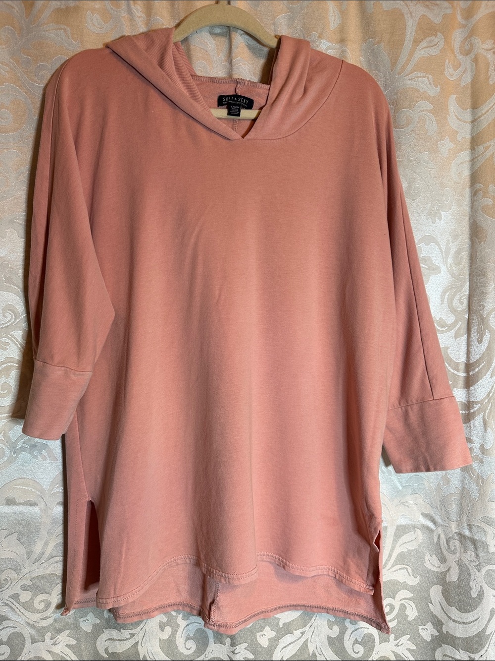 American Eagle Outfitters Dusty Rose V‑Neck Hooded Women's Top